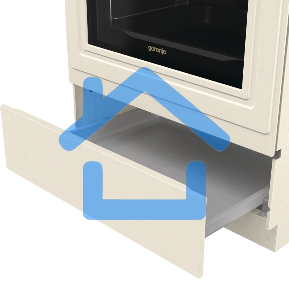 Плита комбинированная Gorenje GKS6C71CLI бежевый, конфорок 4 газовых, духовка 71 л, 60 см x 85 см x 60 см