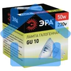 Лампа галогенная ЭРА GU10-JCDR (MR16) -50W-230V(10/200/4800)