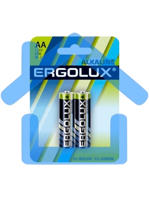 Элемент питания алкалиновый Ergolux LR6 BL-2 LR6 BL-2 1.5В Alkaline (блист.2шт)