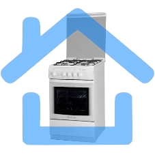 Плита газовая De Luxe 506040.05Г (КР) белый, конфорок 4 шт, духовка 54 л, 50 см x 85 см x 60 см