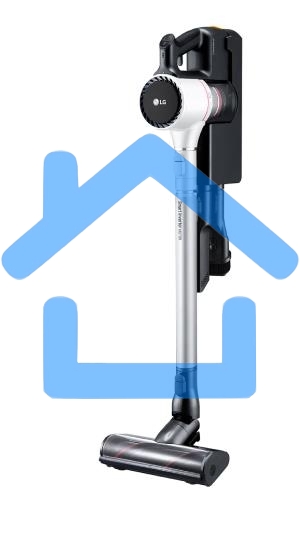 Пылесос вертикальный LG A9N-PRIME белый, питание от аккумулятора, 160 Вт, уборка сухая, пылесборник 0.44 л, работа от АКБ max 50 мин