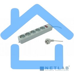 Сетевой фильтр PC Pet AP01006-1.8-GR 1.8м (5 розеток) серый