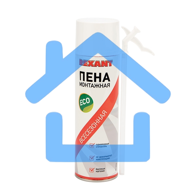 Пена монтажная всесезонная с трубочкой 40 л Rexant eco