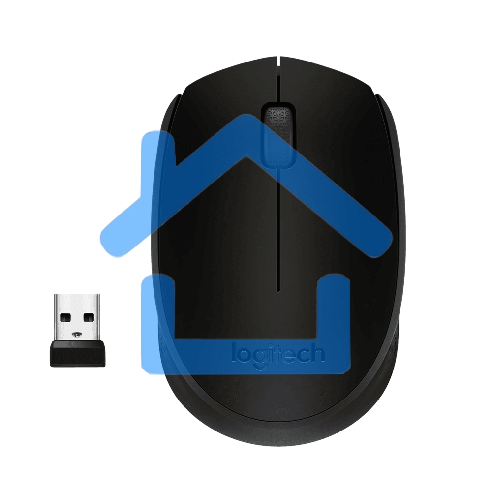 Мышь беспроводная Logitech M171 черный/серый, 1000 dpi, радиоканал, USB, кнопки - 3