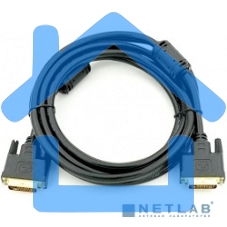 Кабель DVI dual link (25M-25M) 5м ExeGate, 2 фильтра, позолоченные контакты