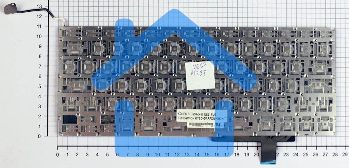 Клавиатура для ноутбука Macbook A1297 черная, плоский Enter