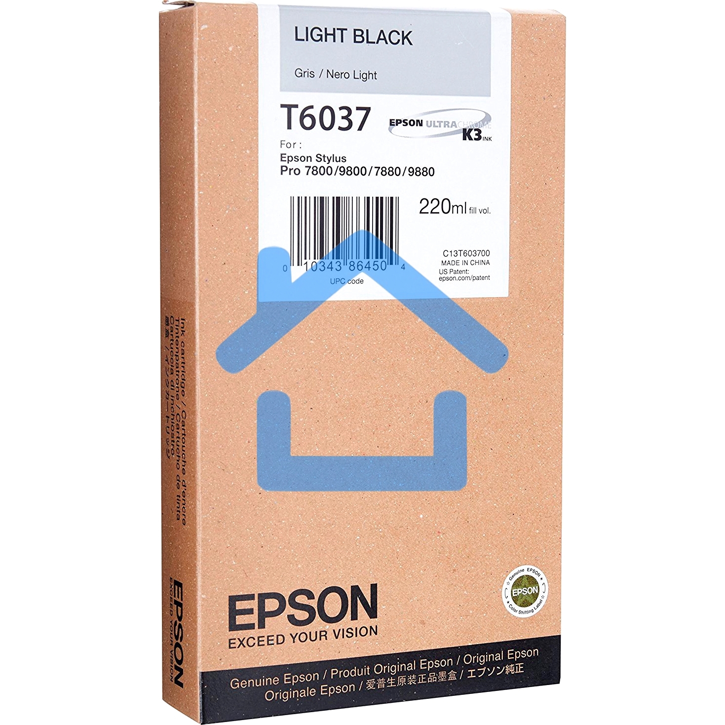 Картридж струйный Epson C13T603700 серый (220 мл) для Epson St Pro 7800/9800/7880/9880