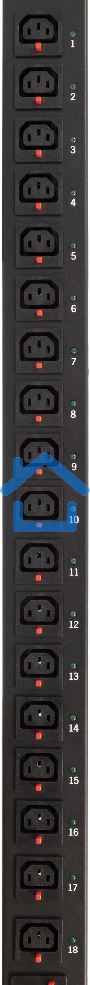 Блок распределения питания Powercom PDU-16AVMS20-18C13-2C19 18*C13+2*C19, 16A, 1,5U (1968234)