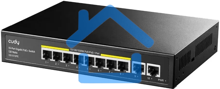 Коммутатор Cudy GS1010PE (L2) 10x1Гбит/с 8PoE+ 120W неуправляемый