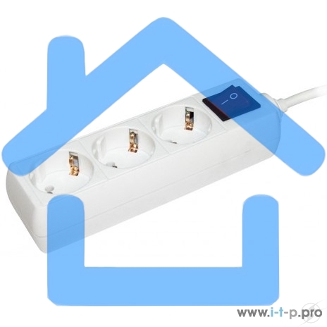 Удлинитель ИЭК WYP10-16-03-03-ZK-N 3х3м с заземл. 16А IP20 У03К с выкл. ПВС 3х1