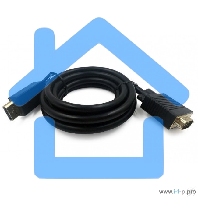 Кабель DisplayPort->VGA Cablexpert CCP-DPM-VGAM-10, 3м, 20M/15M, черный, экран, пакет