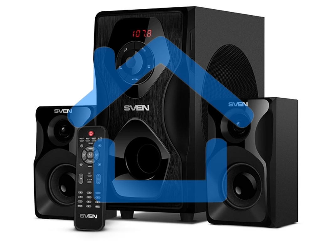 Акустическая система SVEN AC MS-2055, черный (55Вт, FM-тюнер, USB/SD, дисплей, ПДУ, Bluetooth)