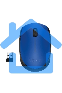Мышь беспроводная Logitech M171 синий, 1000 dpi, радиоканал, USB, кнопки - 3