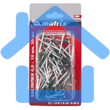 Заклепки Matrix 4,0 x 10 мм RAL 6005 темно-зеленый, 50 шт.