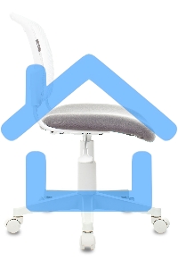 Кресло детское Бюрократ CH-W296NX белый TW-15 Neo Grey сиденье серый, сетка/ткань, крестов. пластик, пластик белый