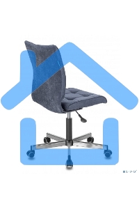 Кресло компьютерное Бюрократ CH-330M/LT-27 без подлокотников, темно-синий Light 27, крестовина металл