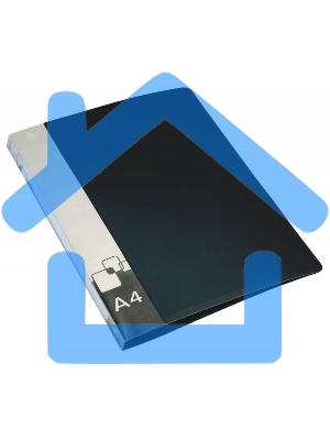 Папка на 2-х кольцах Бюрократ -0812/2RBLCK A4, пластик, 0.8мм корешок 40мм, карман внутренний с вставкой черный