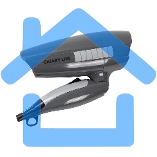 Фен для волос Galaxy Line GL 4337, серый, 1200 Вт, 2 скорости потока воздуха, складная ручка, подвесная петля, длина шнура питания 170 см