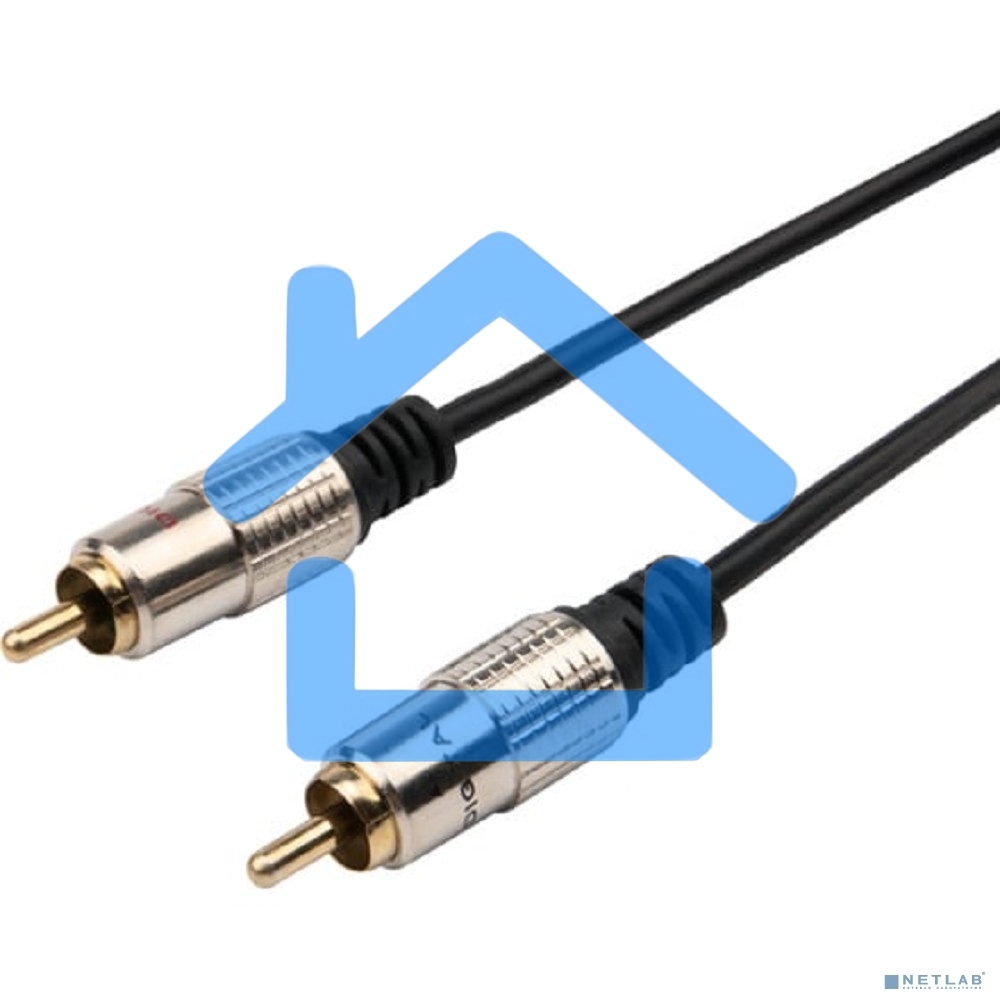 Шнур Стерео 3,5 мм - 2 RCA, длина 1,5 метра (GOLD-металл) Rexant