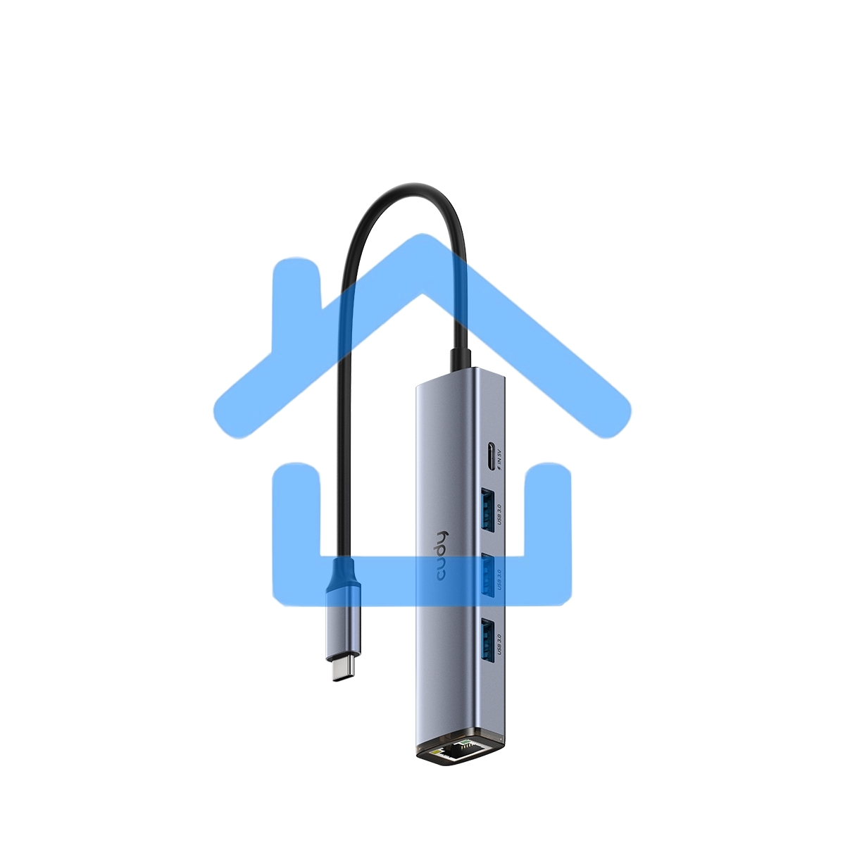 Адаптер CUDY 5-IN-1 USB Hub with GbE