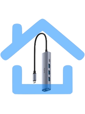 Адаптер CUDY 5-IN-1 USB Hub with GbE