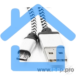 Кабель Gembird USB 2.0 Cablexpert CC-mUSB2sr1m, AM/microBM 5P, 1м, нейлоновая оплетка, алюминиевые разъемы, серебристый, пакет