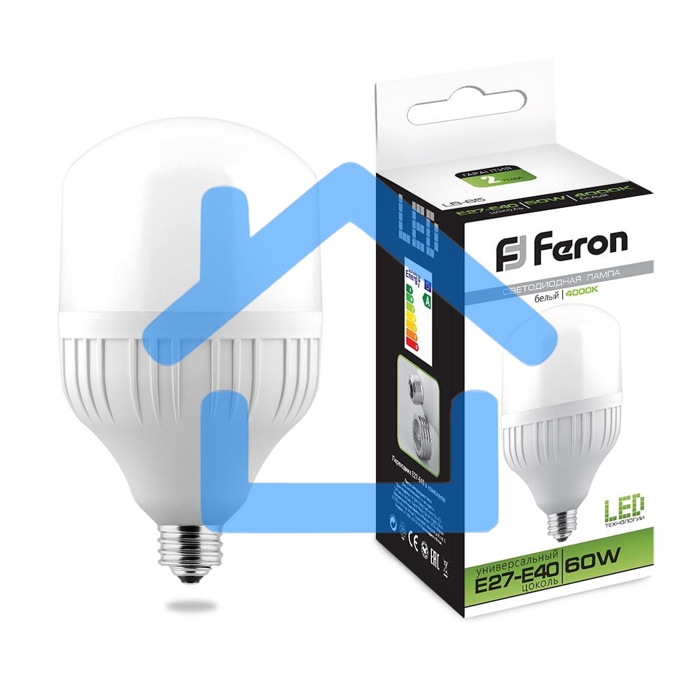 Лампа светодиодная FERON LB-65 (25821) 60W 230V E27-E40 4000K