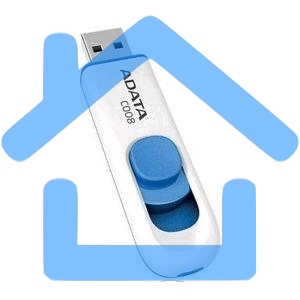 Флешка USB ADATA C008 (AC008-16G-RWE), 16Gb, USB 2.0, R/W 15/5, белый / синий