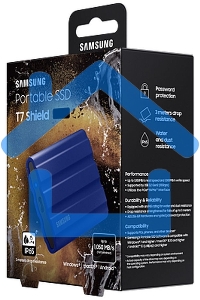 Внешний SSD Samsung T7 Shield, 1TB, USB 3.2 Gen 2 Type-C, R/W 1050/1000, синий