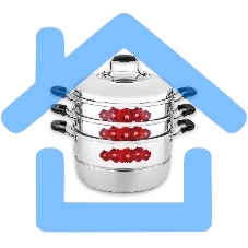 Мантоварка-пароварка LARA LR03-40 11,0л LR03-40 Мантоварка-пароварка LARA (нерж) 28x31см, 11л, 3 СЕКЦИИ + КРЫШКА с окном, сталь 0,5 мм