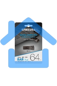 Флешка USB R/W 64 Gb USB Drive <USB 3.1> Samsung BAR Plus (up to 300Mb/s) (MUF-64BE3/APC) серебристый