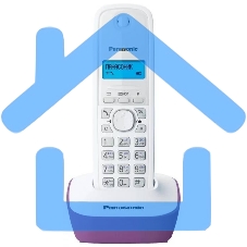 Телефон беспроводной (DECT) Panasonic KX-TG1611RUF (сиреневый) АОН, Caller ID,12 мелодий звонка,подсветка дисплея,поиск трубки