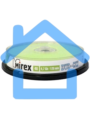 Диск DVD-RW Mirex 4.7 Gb, 4x, Cake Box (10), (10/300)