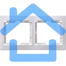 Рамка Iek EMK20-K01-DM РГ-2-КБ 2местн. горизонт. КВАРТА (белый)