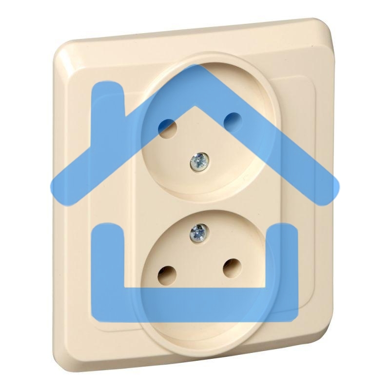 Розетка 2-м СП Этюд 16А IP20 без заземл. крем. SchE PC16-005K