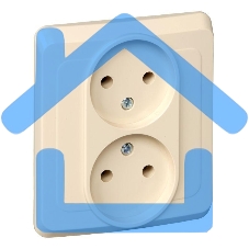 Розетка 2-м СП Этюд 16А IP20 без заземл. крем. SchE PC16-005K