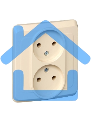 Розетка 2-м СП Этюд 16А IP20 без заземл. крем. SchE PC16-005K