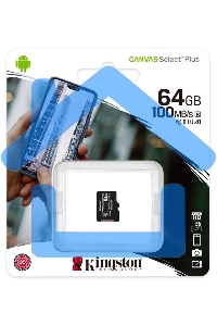 Флеш карта microSDHC 64Gb microSDXC Class10 Kingston <SDCS2/64GbSP> Class10 UHS-I Canvas Select up to 100Mb/s