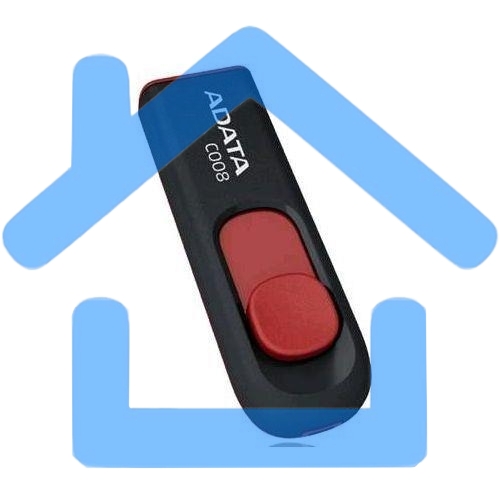 Флешка USB ADATA Classic C008 (AC008-16G-RKD), 16Gb, USB 2.0, R/W 30/6, черный / красный