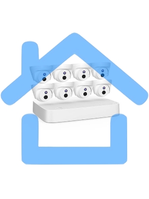 Комплект видеонаблюдения Tenda K8P-4CRс PoE на 8 каналов: видеорегистратор и 8 камер 