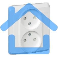 Розетка 2-м СП Этюд 16А IP20 защ. шторки без заземл. бел. SchE PC16-006B