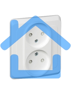 Розетка 2-м СП Этюд 16А IP20 защ. шторки без заземл. бел. SchE PC16-006B