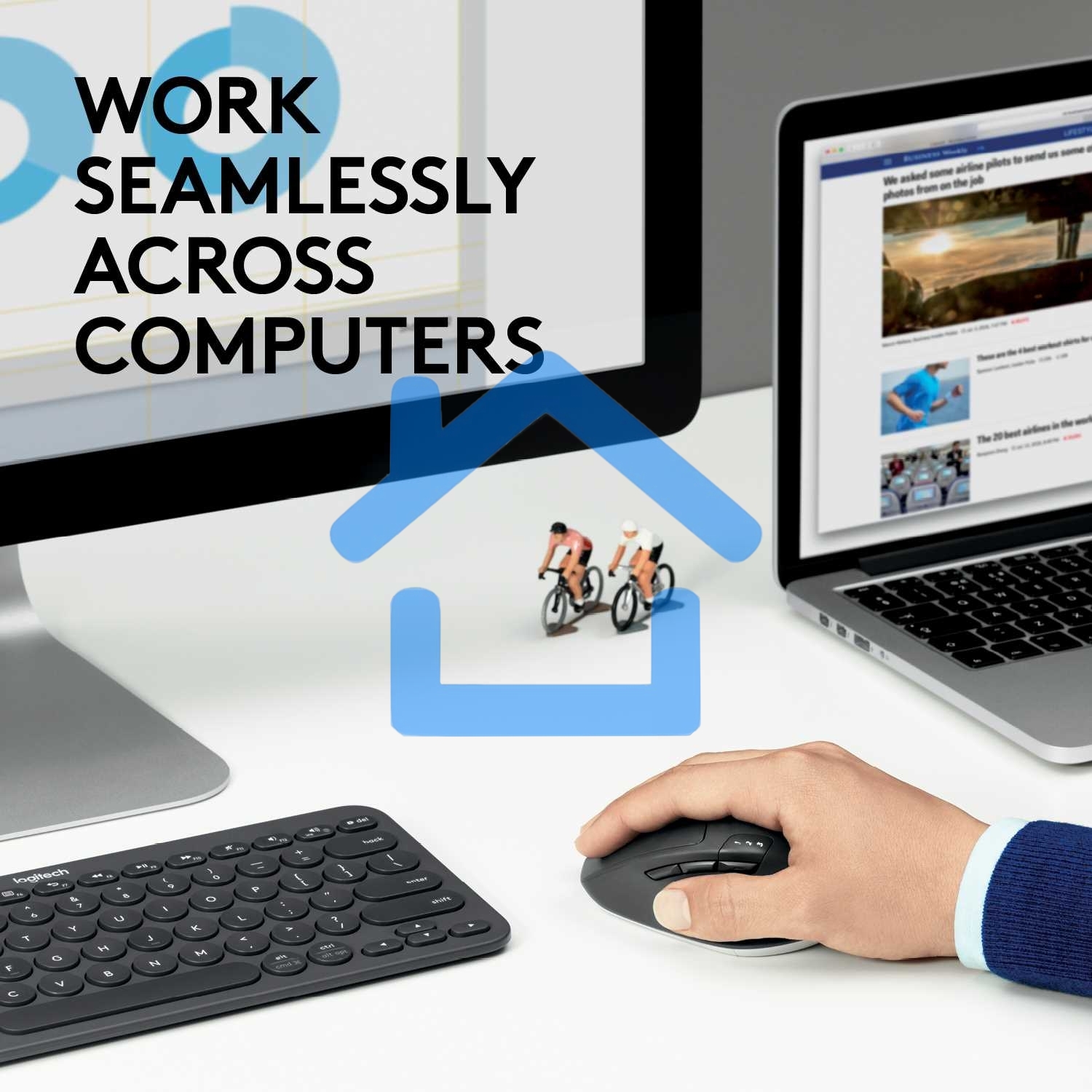 Мышь беспроводная Logitech M720 Triathlon черный, 1000 dpi, радиоканал, Bluetooth, USB, кнопки - 8