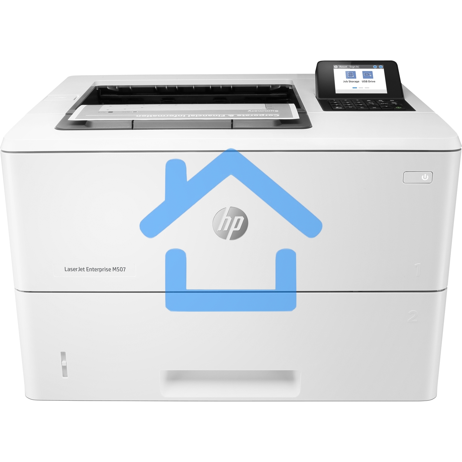Принтер лазерный HP LaserJet Enterprise M507dn (1PV87A), A4, ч/б, печ. до 43 стр/мин, 1200 x 1200 dpi, USB, RJ-45, Air Print, Mopria