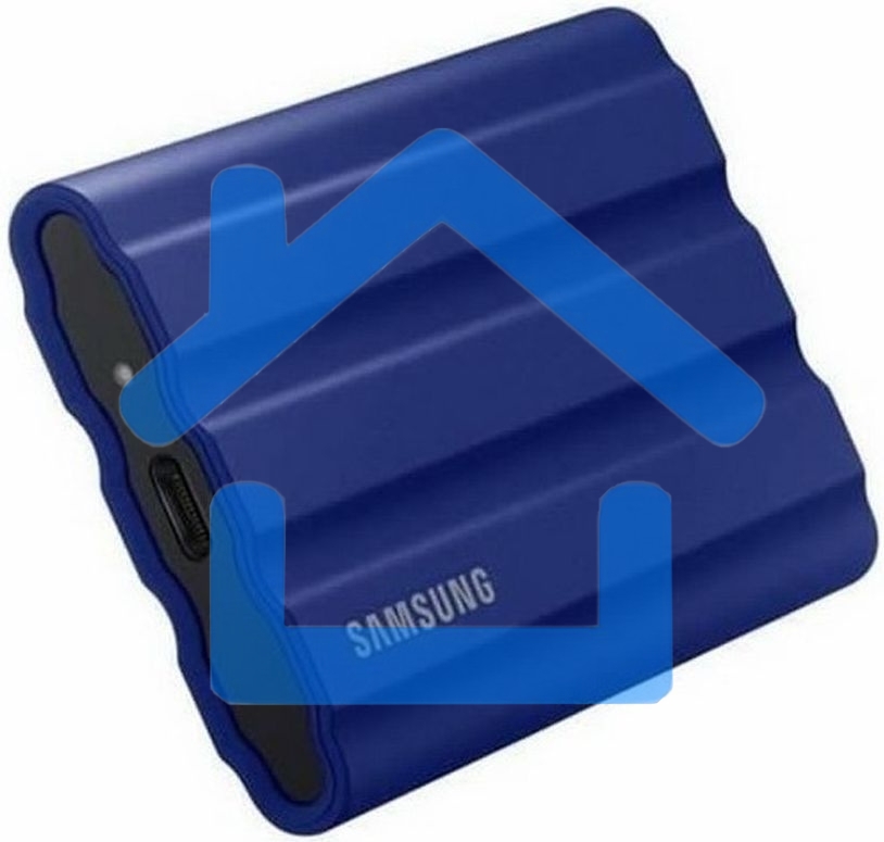 Накопитель Samsung External SSD T7 Shield, 2TB, Type C-to-C/A, USB 3.2 Gen2, R/W 1050/1000MB/s, IP65, 88x59x13mm, 98g, Blue (12 мес.)