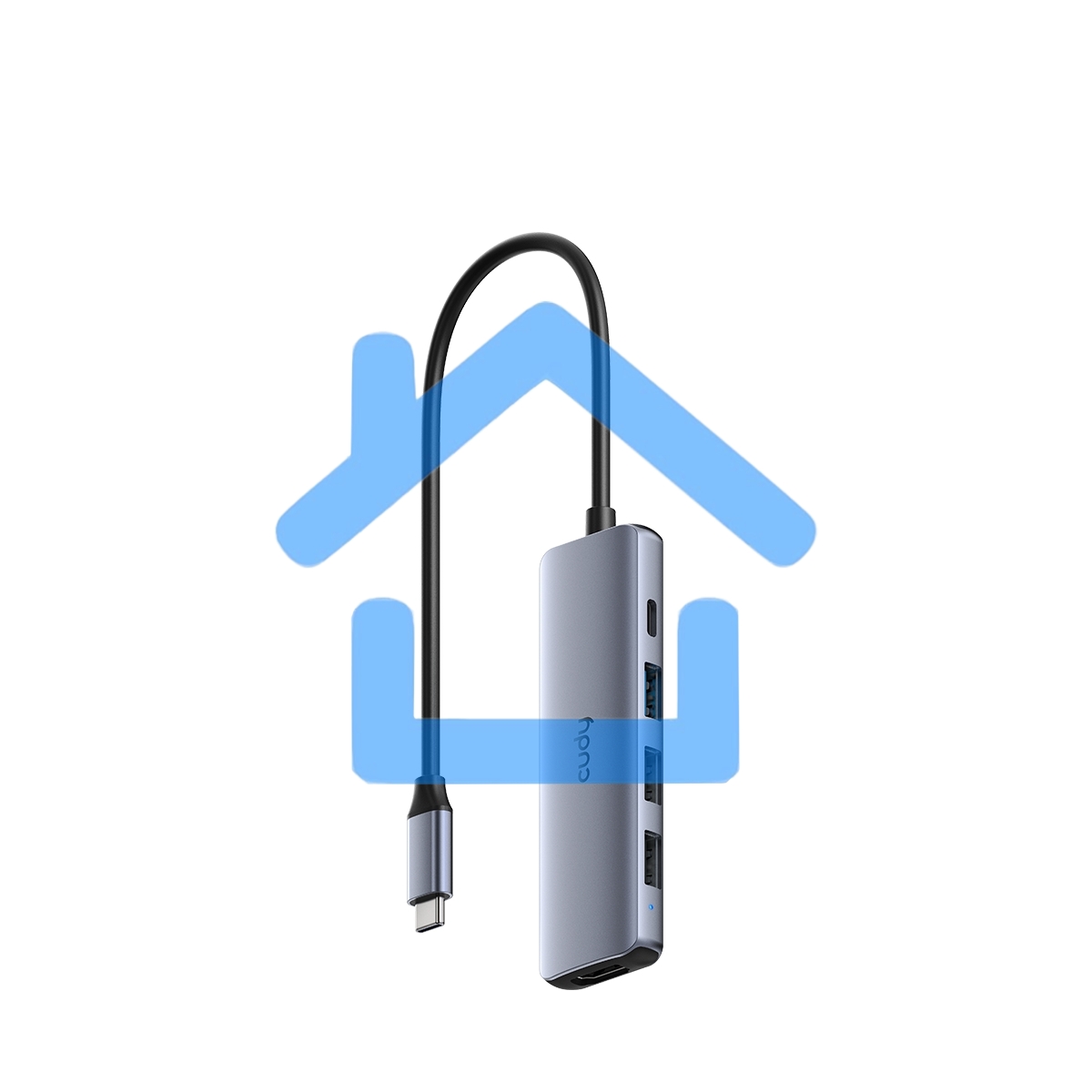 Адаптер CUDY 5-IN-1 USB-C Hub with 4K HDMI