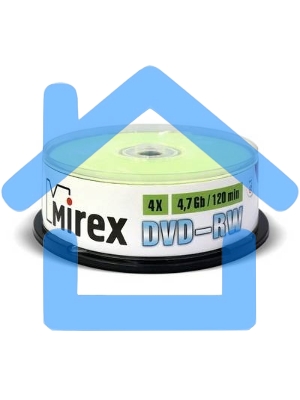 Диск DVD-RW Mirex 4.7 Gb, 4x, Cake Box (50), (50/300)
