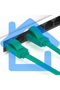 Патч-корд Greenconnect плоский прямой PROF15.0m UTP медь, кат.6, зеленый, позолоченные контакты, 30 AWG, Premium ethernet high speed 10 Gbит/с, RJ45, T568B (GCR-LNC625-15.0m)