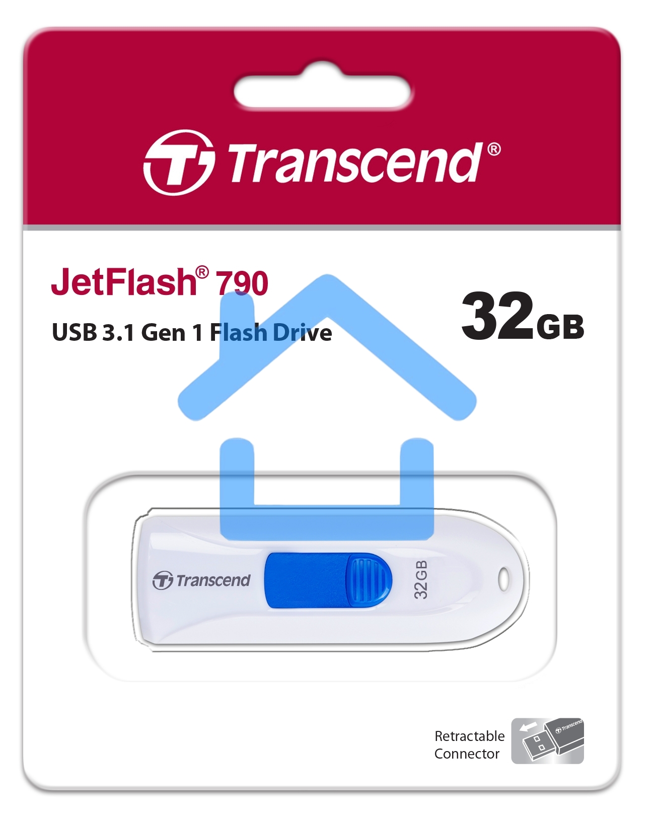Флешка USB R/W Transcend USB Drive 32Gb JetFlash 790 TS32GJF790W USB 3.0