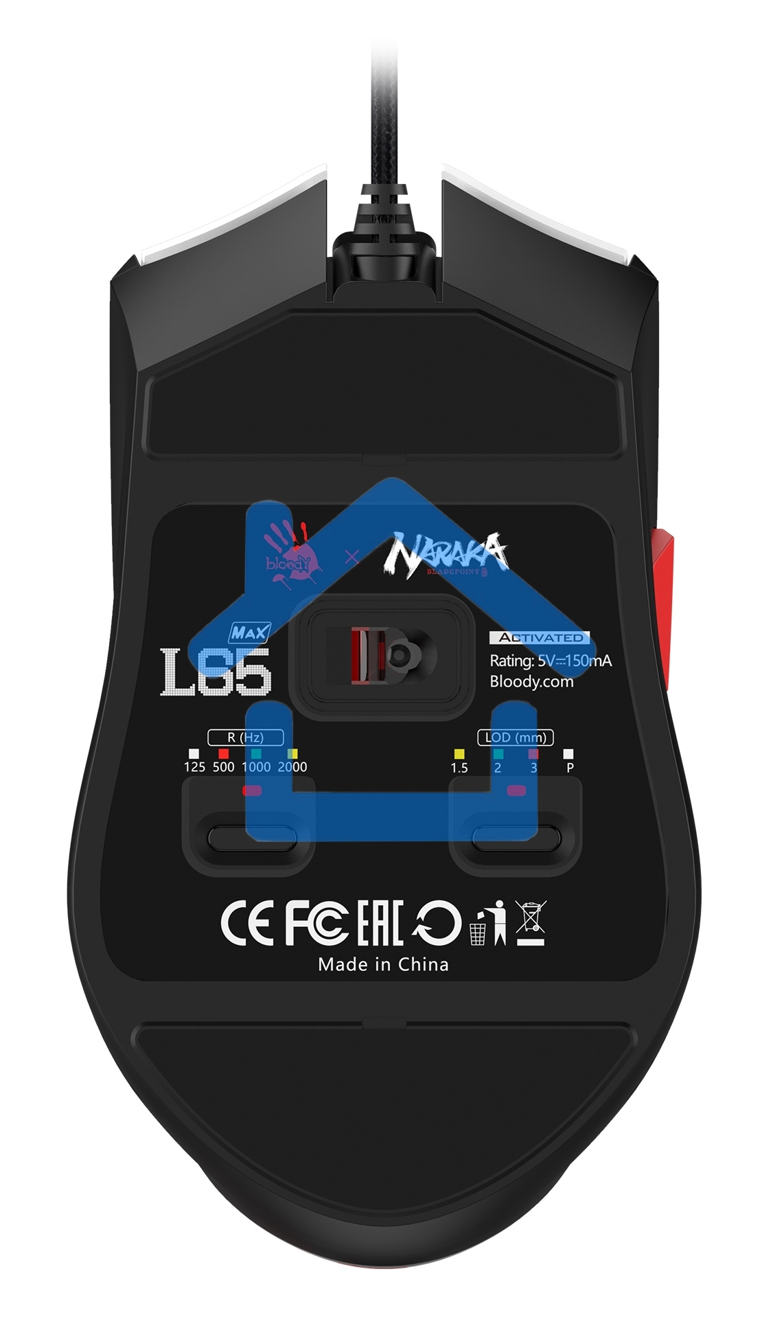 Мышь проводная A4Tech Bloody L65 Max белый, 12000 dpi, USB, кнопки - 7